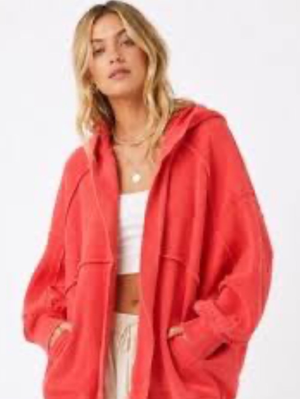 Free People Forever Yours cardigan in the color ‘Bella Rouge’